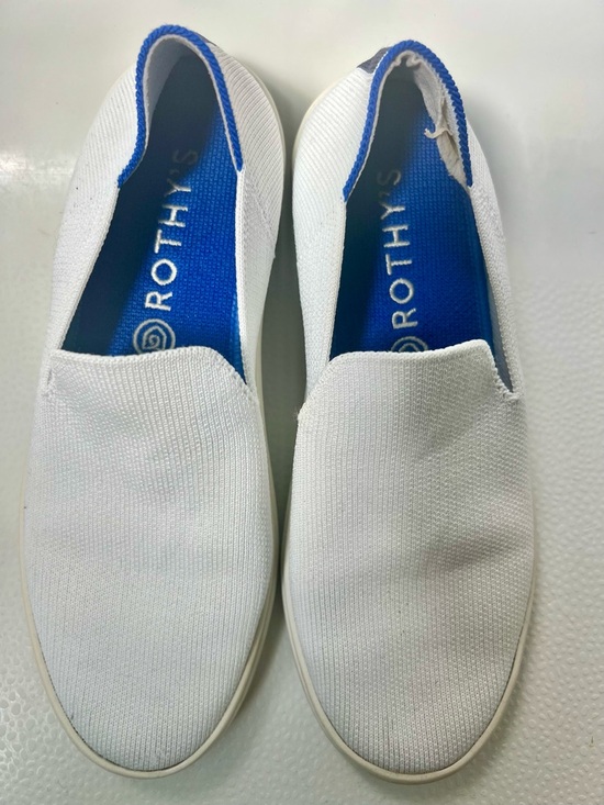 Rothy's Shoes - Rothy's White Slip-On Loafers with Blue Insoles